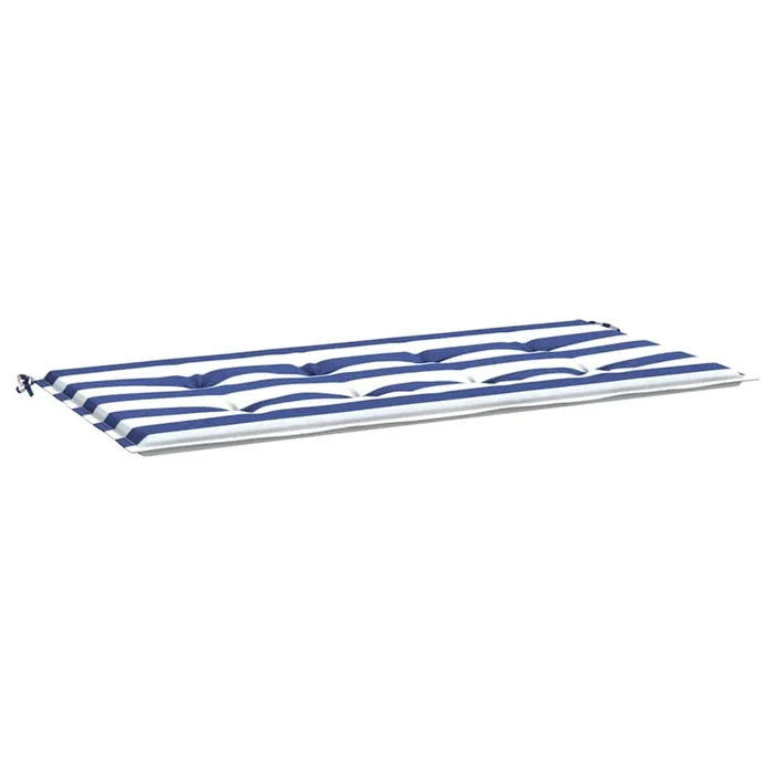 vidaXL Cojín banco jardín tela Oxford a rayas azul y blanco 100x50x4cm