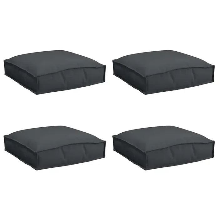 vidaXL Cojín de palé para asiento 4 pcs Negro 40 x 40 x 8 cm