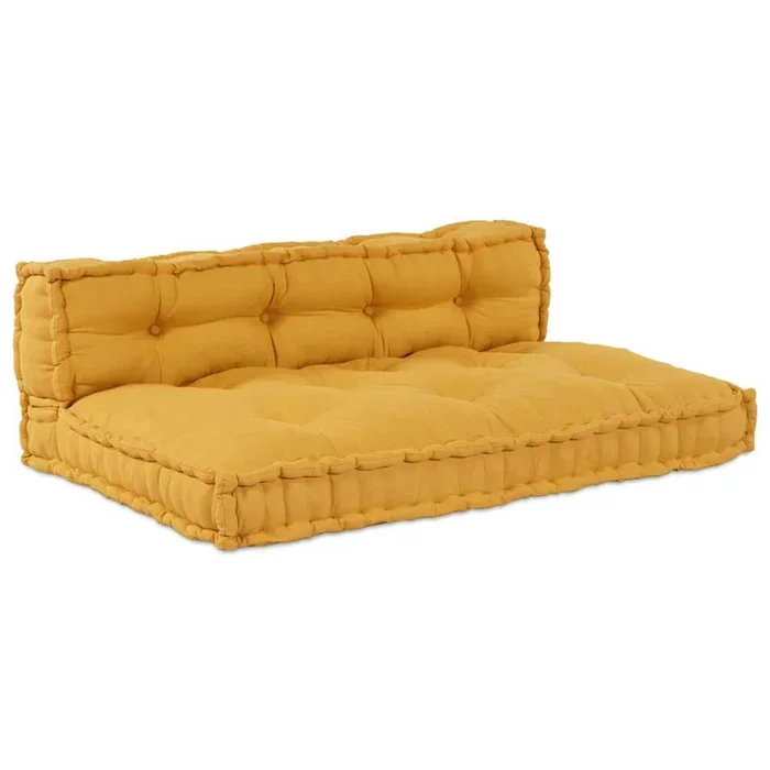 vidaXL Cojín para Sofá Pallet 2 pcs Amarillo tela