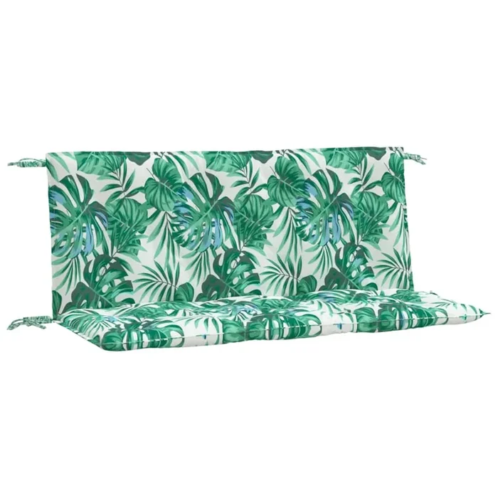 vidaXL Cojines banco jardín 2 uds tela estampado de hojas 120x50x7 cm (2)