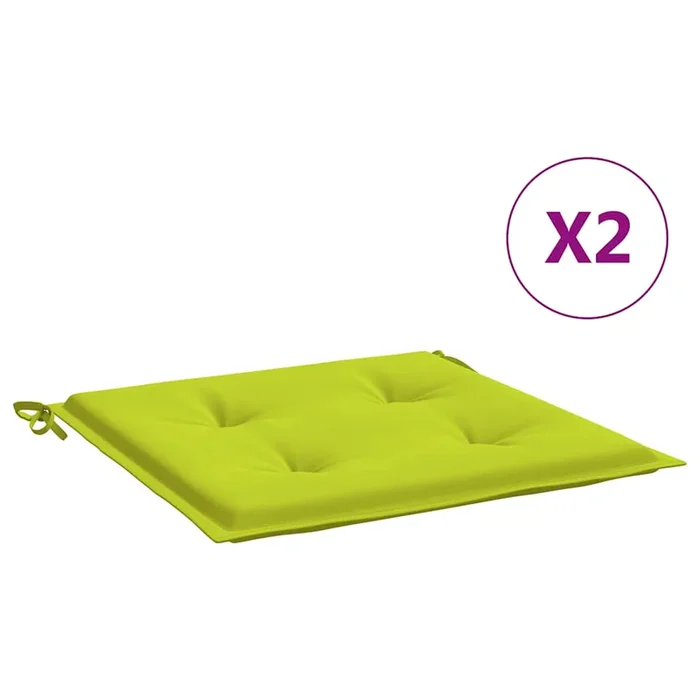 vidaXL Cojines de silla de jardín 2 uds tela Oxford verde 40x40x3 cm
