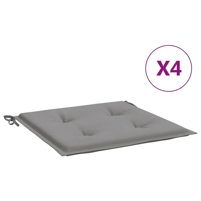 vidaXL Cojines de silla de jardín 4 uds tela gris 40x40x4 cm