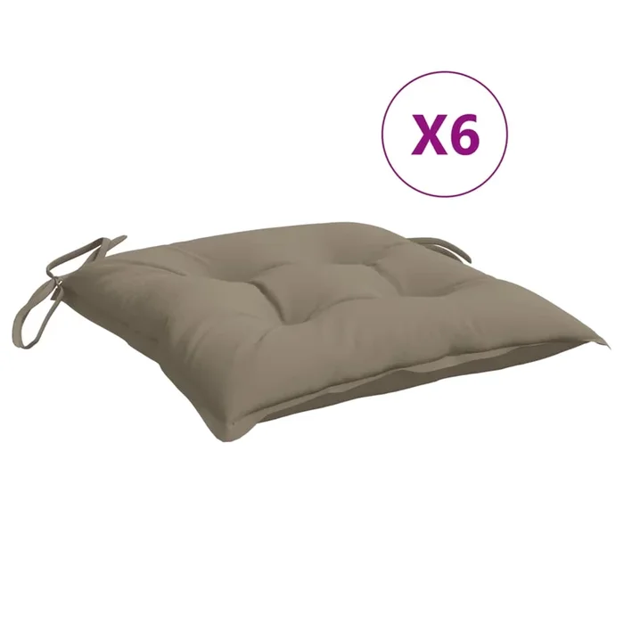 vidaXL Cojines de silla de jardín 6 uds tela Oxford taupé 50x50x7 cm