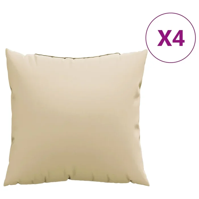 vidaXL Cojines de sofá 4 unidades tela beige 60×60 cm