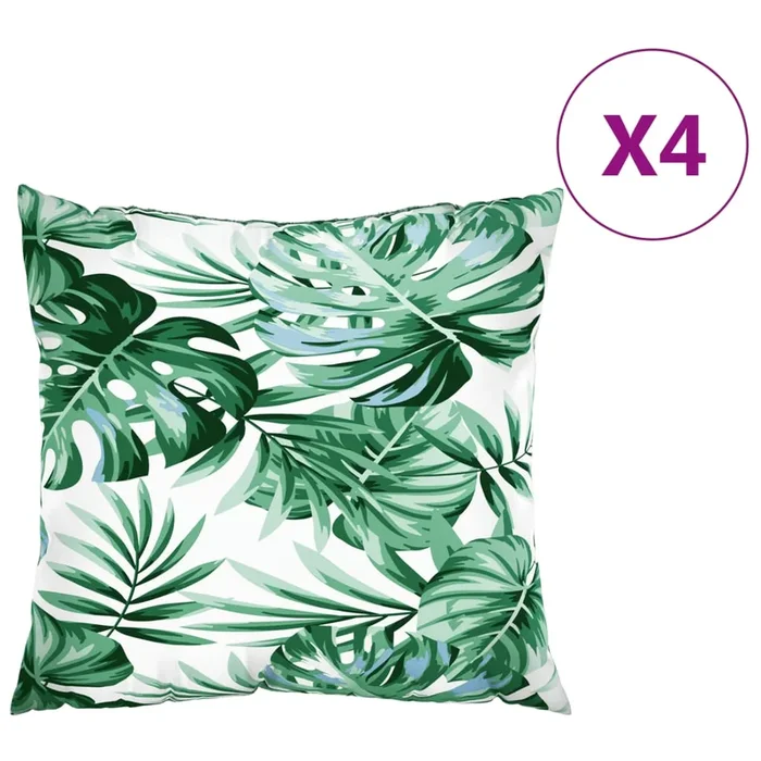 vidaXL Cojines de sofá 4 unidades tela estampado de hojas 50×50 cm