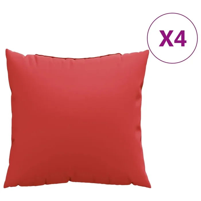vidaXL Cojines de sofá 4 unidades tela rojo 60×60 cm