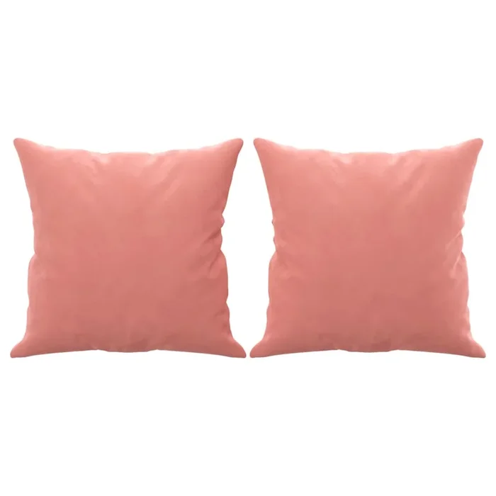 vidaXL Cojines decorativos 2 uds terciopelo rosa 40×40 cm