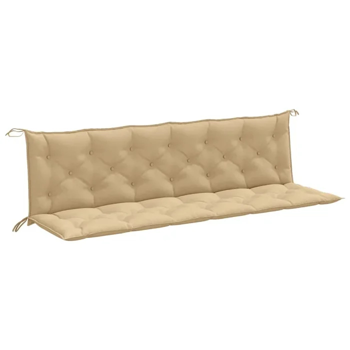 vidaXL Cojines para banco jardín 2 uds tela beige melange 200x50x7 cm