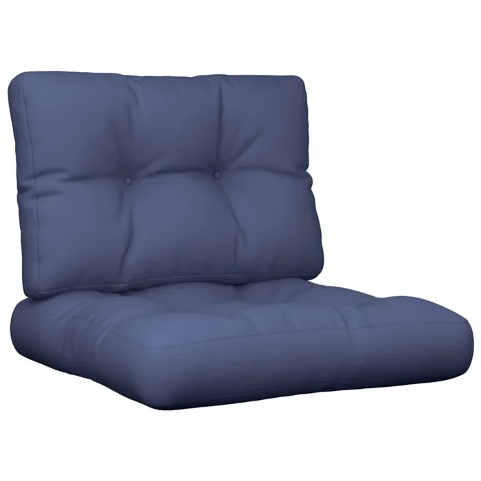 vidaXL Cojines para muebles de palets 2 unidades tela azul marino (2)