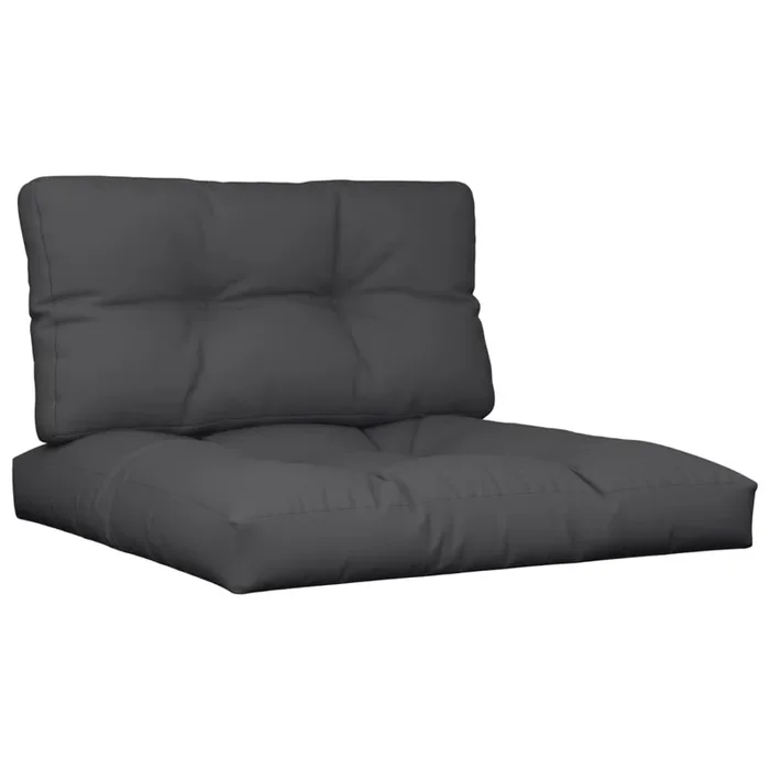 vidaXL Cojines para palets 2 unidades tela negro (3)