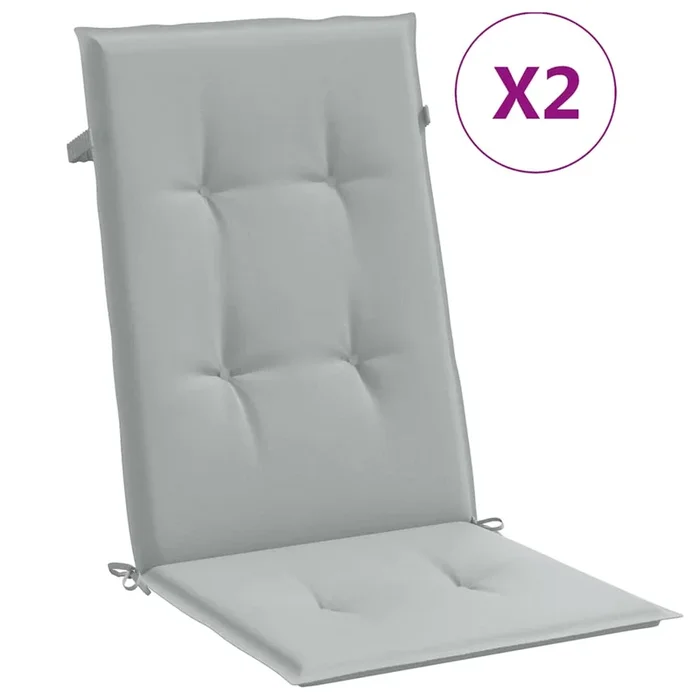 vidaXL Cojines para silla respaldo alto 2 uds tela gris claro melange