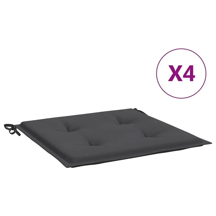 vidaXL Cojines sillas de jardín 4 uds tela Oxford antracita 40x40x4 cm