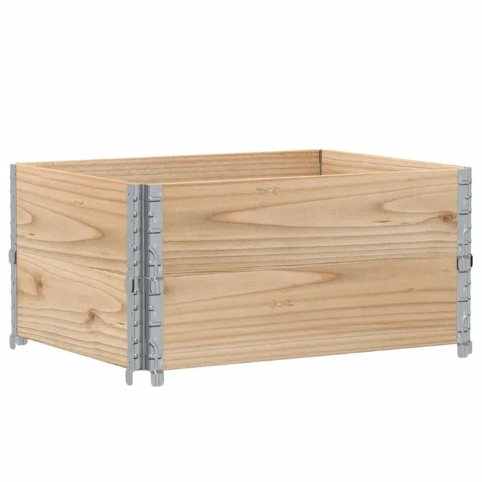 vidaXL Collares de palets 2 unidades madera maciza de pino 80×60 cm