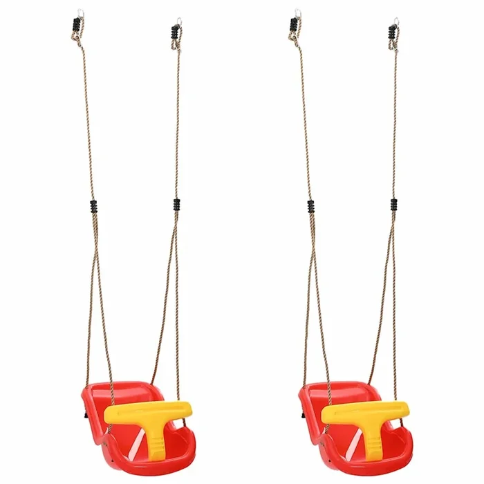 vidaXL Columpios para bebé 2 pcs Rojo 36 x 43 x 42 cm Plástico