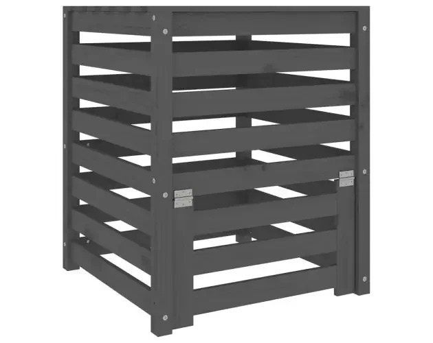 vidaXL compostador de madera maciza de pino gris 63,5×63,5×77,5 cm | Brico Depôt Di Marca