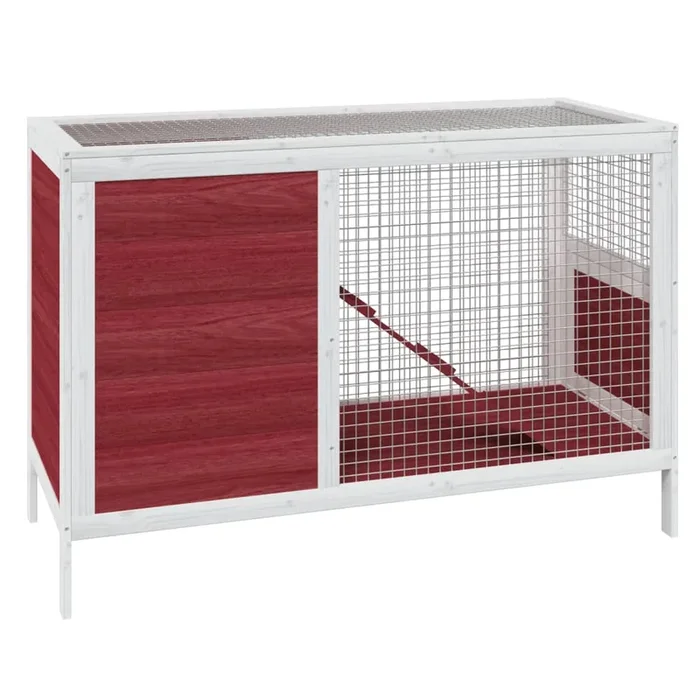 vidaXL Conejera de madera maciza de pino mocha 103x44x69,5 cm