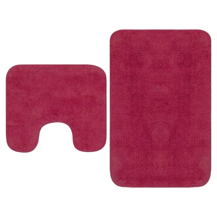 vidaXL Conjunto de alfombrillas de baño de tela 2 piezas fucsia