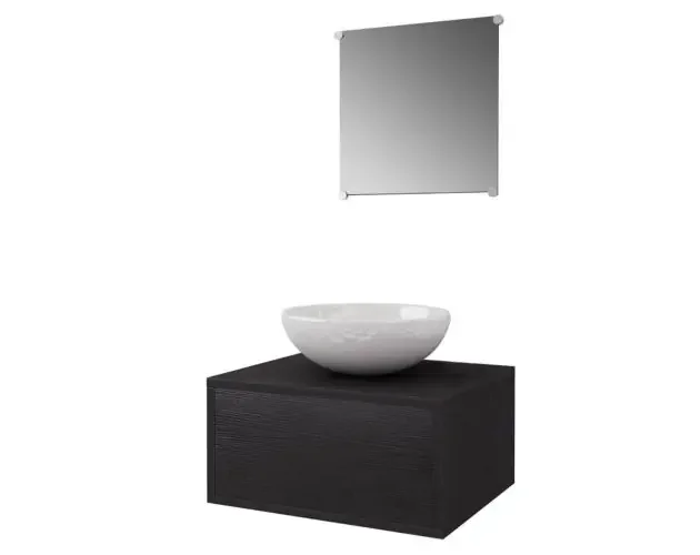 vidaXL conjunto de mueble y lavabo 3 piezas negro | Brico Depôt Spedito Oggi