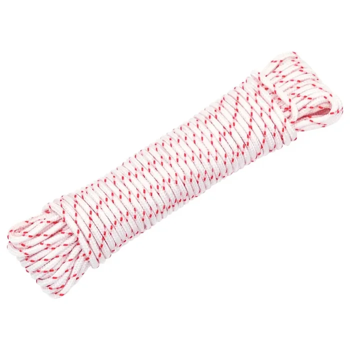 vidaXL Cordón de arranque nailon blanco y rojo Ø3 mm 10 m