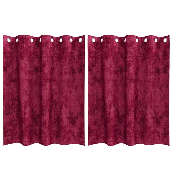 vidaXL Cortina 2 pcs Rojo vino tinto 140 x 140 cm Terciopelo