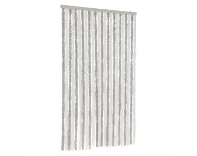 vidaXL cortina antimoscas chenilla gris claro y blanco 100×230 cm | Brico Depôt Ultima Occasione