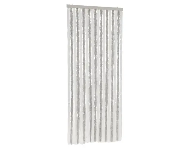 vidaXL cortina antimoscas chenilla gris claro y blanco 56×200 cm | Brico Depôt Prezzo Di Fabbrica