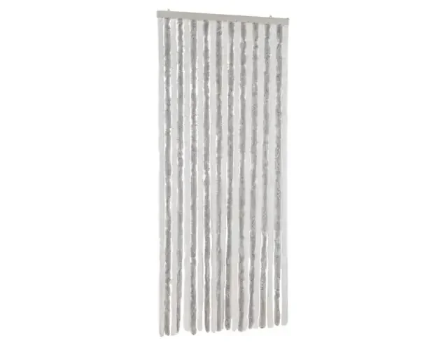 vidaXL cortina antimoscas chenilla gris claro y blanco 90×220 cm | Brico Depôt Popolare