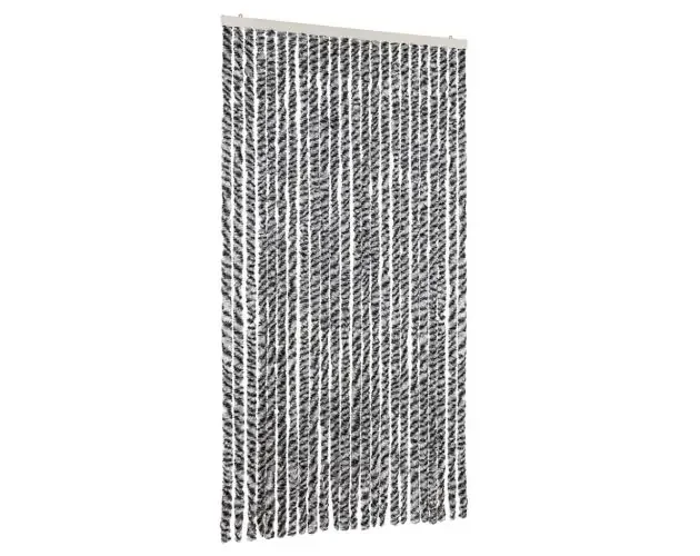 vidaXL cortina antimoscas chenilla gris negro y blanco 100×230 cm | Brico Depôt Occasione