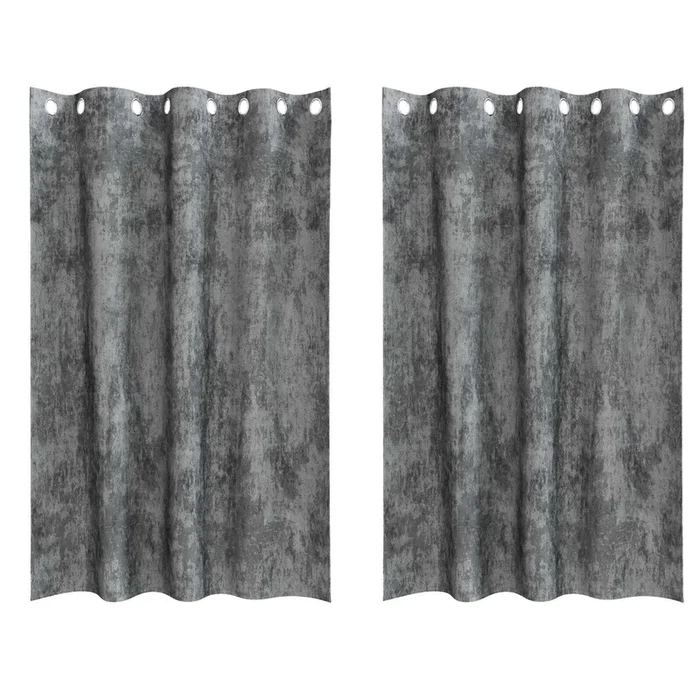 vidaXL Cortina con cortinas 2 pcs Gris 175 x 140 cm Terciopelo
