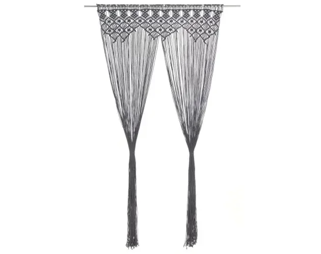 vidaXL cortina de macramé aLGodón gris antracita 140×240 cm | Brico Depôt Direttamente Dal Produttore