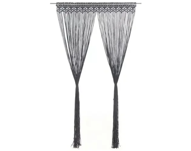vidaXL cortina de macramé aLGodón gris antracita 140×240 cm | Brico Depôt Popolare