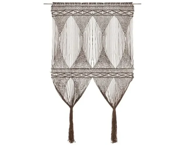 vidaXL cortina de macramé aLGodón gris taupé 140×240 cm | Brico Depôt Esclusivo