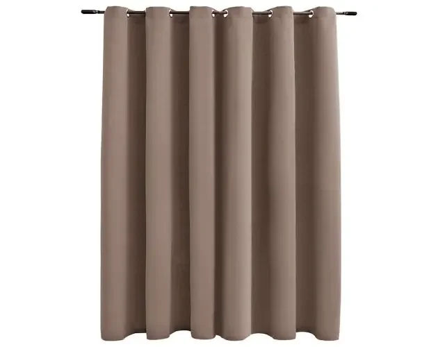 vidaXL cortina opaca con anillas de metal gris topo 290×245 cm | Brico Depôt Premium