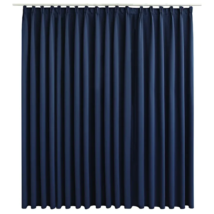 vidaXL Cortina opaca con ganchos azul 290×245 cm