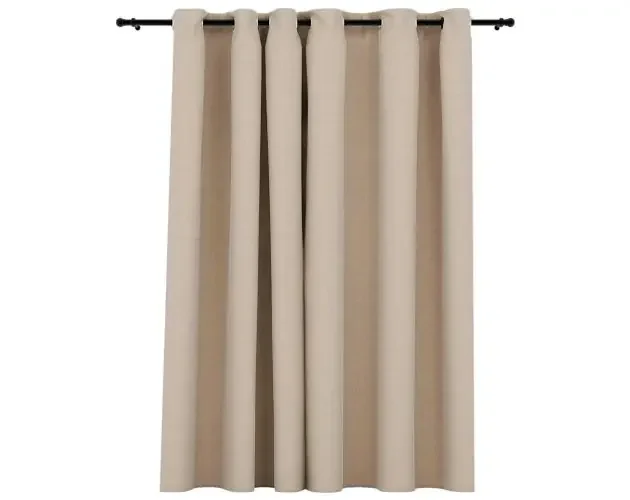 vidaXL cortina opaca con ojales look de lino beige 290×245 cm | Brico Depôt Esclusivo