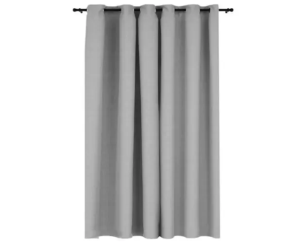vidaXL cortina opaca con ojales look de lino gris 290×245 cm | Brico Depôt Promozione