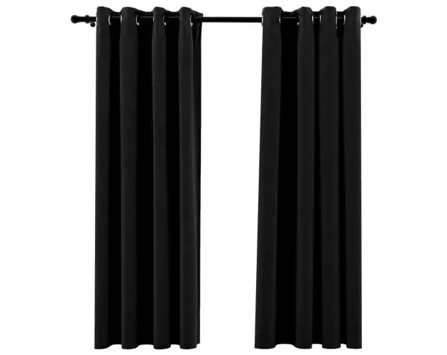 vidaXL cortina opaca con ojales look lino 2 pzas antracita 140×175 cm | Brico Depôt Offerta Limitata