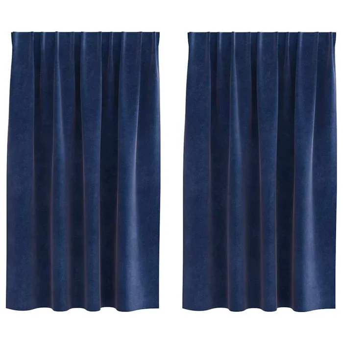 vidaXL Cortinas con cortinas 2 pcs Azul oscuro 140 x 140 cm Terciopelo