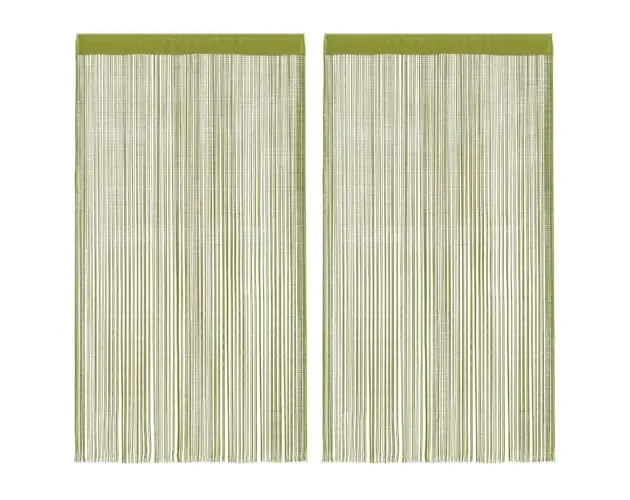 vidaXL cortinas de flecos 2 piezas 100×250 cm verde | Brico Depôt A Buon Prezzo