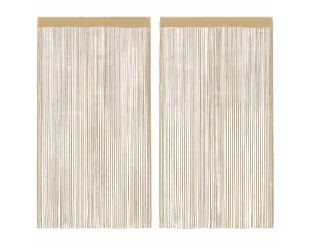 vidaXL cortinas de flecos 2 piezas 140×250 cm beige | Brico Depôt Di Tendenza