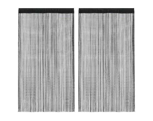 vidaXL cortinas de flecos 2 piezas 140×250 cm negras | Brico Depôt Ultime Pezzi