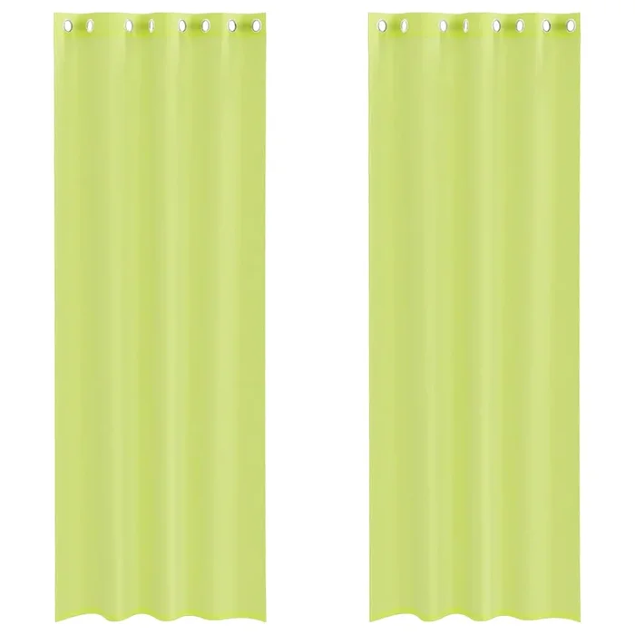 vidaXL Cortinas de gasa con ojales 2 uds verde manzana 140×300 cm
