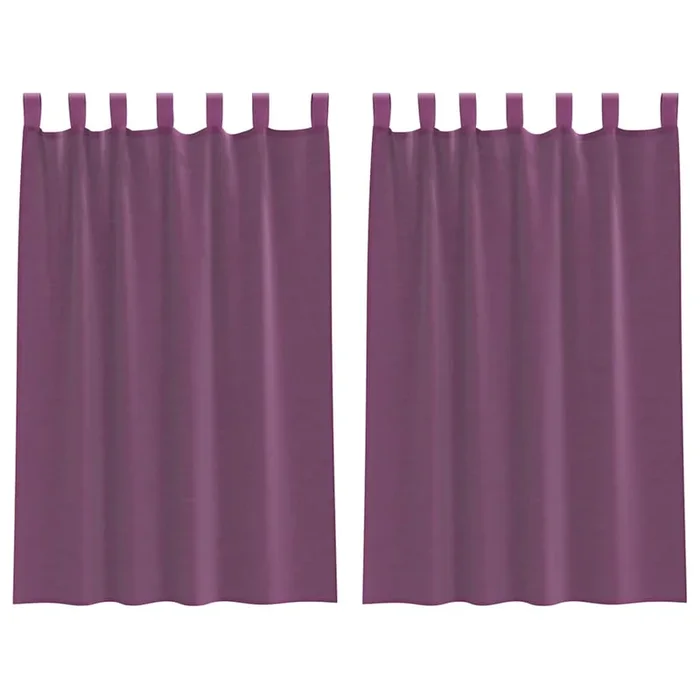 vidaXL Cortinas de gasa con trabillas 2 uds morado 140×175 cm