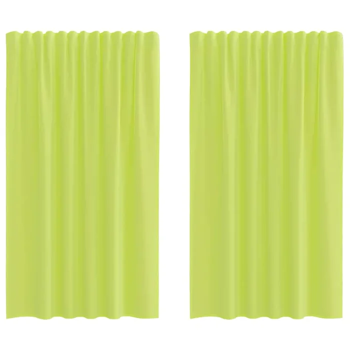 vidaXL Cortinas de gasa con trabillas 2 uds. verde manzana