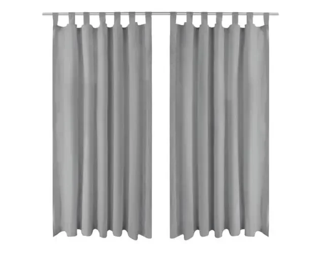 vidaXL cortinas de micro-raso con bucles 2 unidades 140×245 cm gris | Brico Depôt A Buon Prezzo