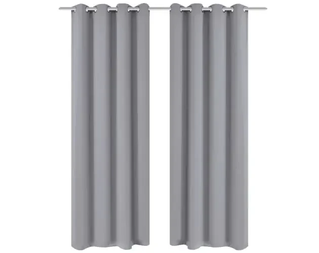 vidaXL cortinas opacas 2 piezas con ojales de metal 135×175 cm gris | Brico Depôt Garanzia Inclusa