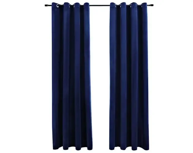 vidaXL cortinas opacas anillas 2 pzas terciopelo azul oscuro 140x245cm | Brico Depôt Spedizione Espresso