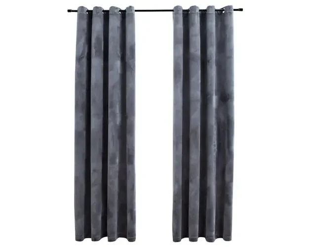 vidaXL cortinas opacas anillas 2 uds terciopelo antracita 140×225 cm | Brico Depôt Compra Adesso