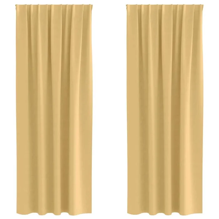 vidaXL Cortinas opacas Beige Poliéster (4)