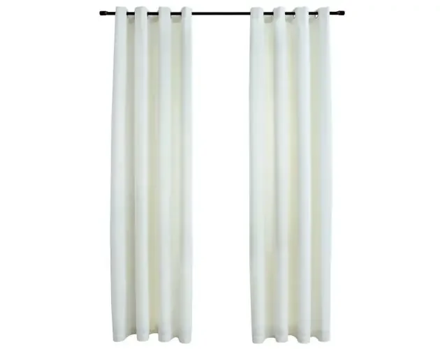 vidaXL cortinas opacas con anillas 2 pzas terciopelo crema 140×245 cm | Brico Depôt Consegna Rapida